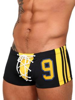 Boxer de bain ''Tactic Lace Up'' - Pistol Pete - Noir/Jaune - Taille XL