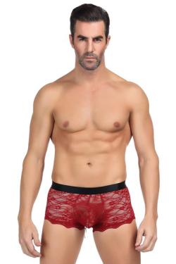 Boxer Dentelle Homme MP073 ParisHollywood - Bordeaux - Size S