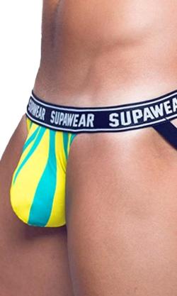 JockStrap ''U91 Pow Beast'' - SupaWear - Jaune/Bleu - Taille M