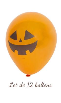 Lots de 12 ballons ''Citrouille'' - Halloween