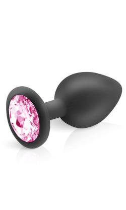 Anal Plug Diamant - Hidden Eden - Noir/Rose - Taille M