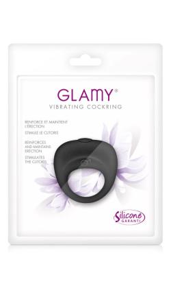 Vibrating Silicone Cockring - Glamy - Black