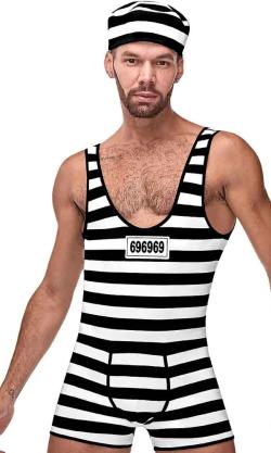 Costume ''Hard Time'' Male Power - Noir/Blanc - Taille S/M