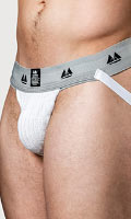 Cliquez pour voir la fiche produit- JockStrap Supporter MM Edition (ex Bike) (ceinture 2'') - Blanc/Gris - Taille S