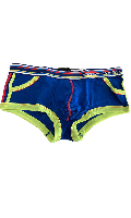 Cliquez pour voir la fiche produit- Boxer ''Pocket Retro Pop Show-It'' Andrew Christian - Bleu Fonc/Jaune Non - Taille S