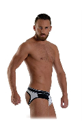 Click to see product infos- JockBrief  Urban ''Soho'' - Mr.B - White/Black - Size XL