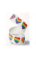 Click to see product infos- Pack de 10 autocollants coeur rainbow