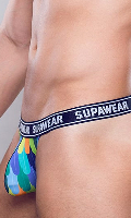 Cliquez pour voir la fiche produit- Tanga ''Pow Peacock'' - SupaWear - Multicolor - Taille L