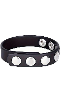 Click to see product infos- Cock Strap Simili-Cuir 7 pressions (7P/2P)